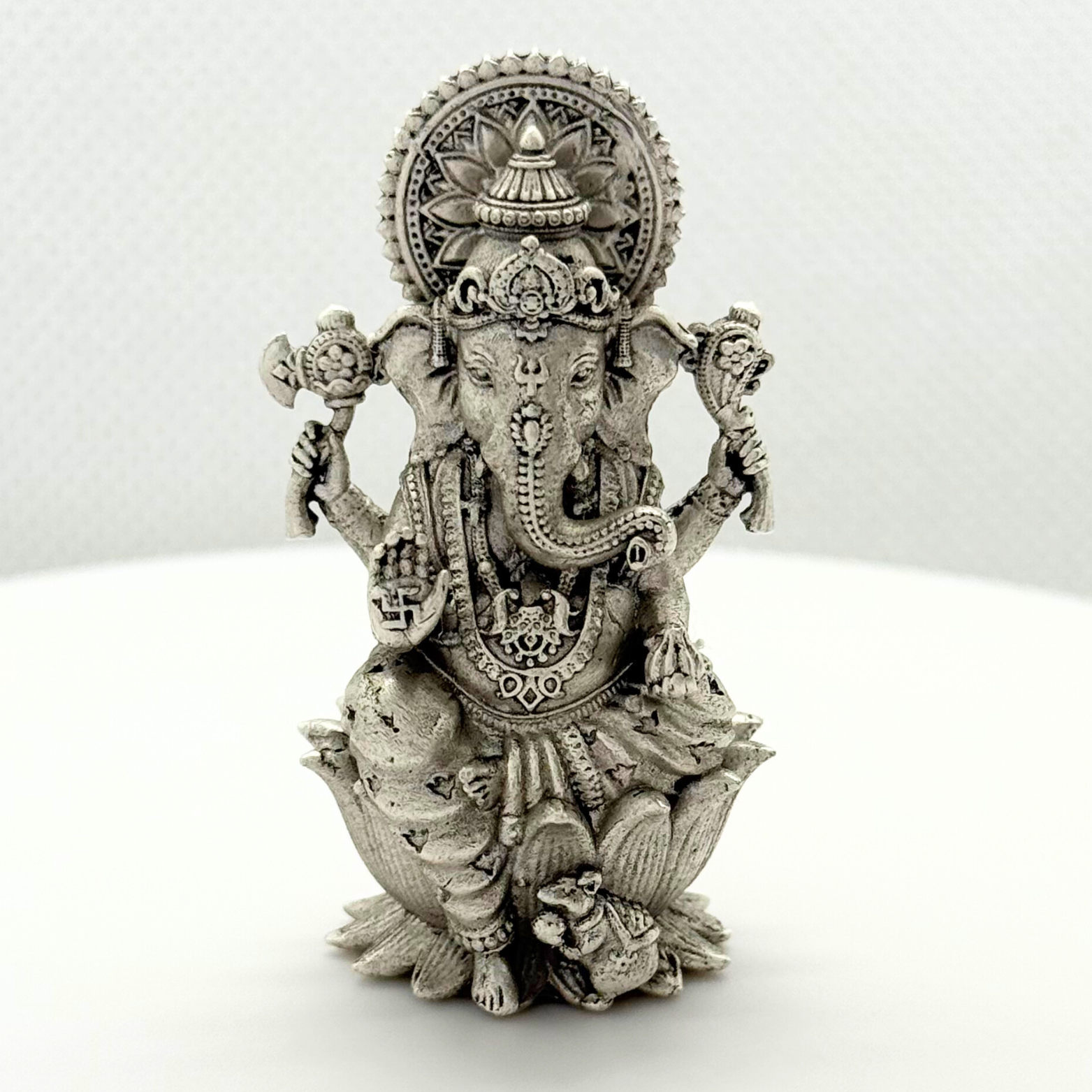 925 Sterling Silver-Ganesha on loutus (Style 2)