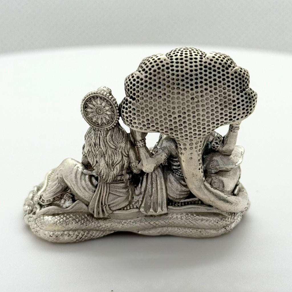 925 Sterling Silver-Vishnu with Lakshmi resting on Shesha